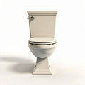 Two-piece ceramic toilet in beige color with standard height 70 x 40 x 40cm