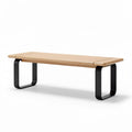 Wooden coffee table with black metal legs 120 x 60 x 40cm for living room
