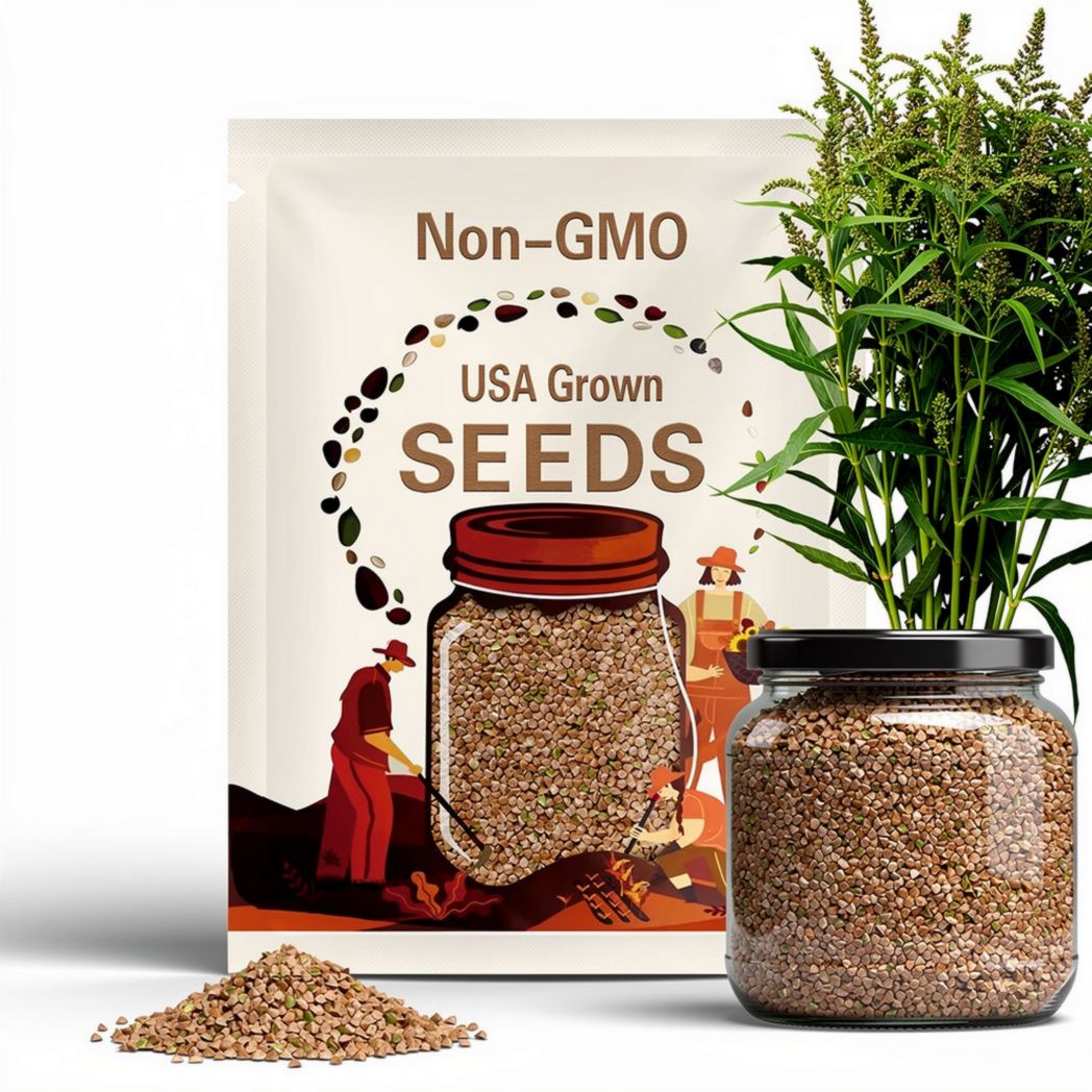 Buckwheat Seeds - 1 Lb ~15,000 Seeds - Organic, Non-GMO, Whole (Shell On) - Grow Buck Wheat Cover Crop, Lettuce