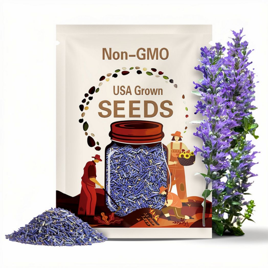 Blue Sage Seeds - Heirloom Seeds, Azure Blue Flowers, Minty, Medicinal Herb, Native Herb, Drought Tolerant, Culinary Herb, Non-GMO