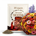 20 Organic QUEENY LIME Mix ZINNIA Elegans Mixed Colors Red Orange Yellow Pink Green Queen Flower Seeds