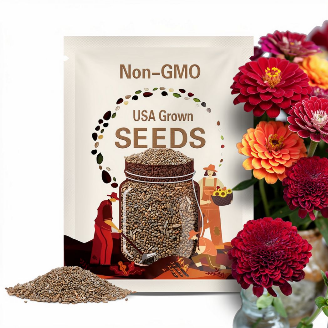 Zinnia Benary’s Giant wine organic seeds 40