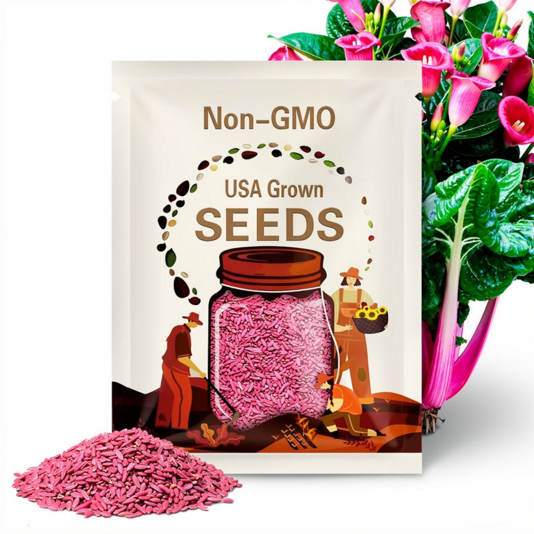 Pink Lipstick Swiss Chard Seeds 50 Ct Vegetable Garden Heirloom USA NON-GMO