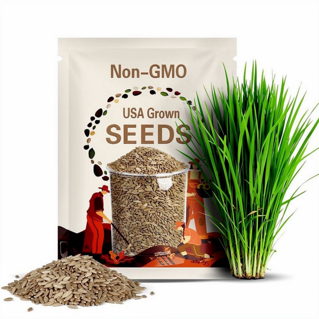 1 oz ORGANIC WHEAT GRASS Seeds Sprouting Juicing B,C,K,Folic Acid,Fiber Fast Easy