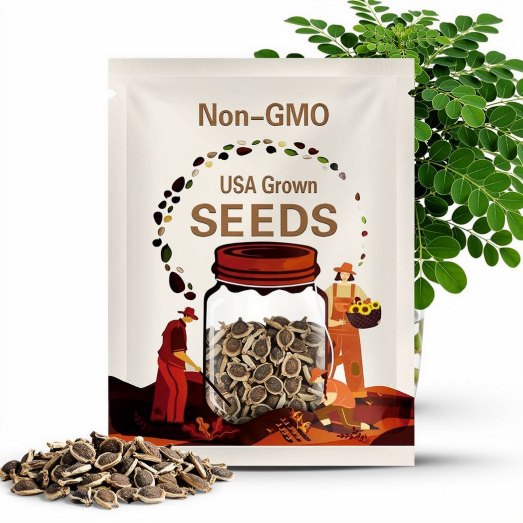 Moringa Oleifera Seeds - Drumstick Seeds - Malunggay Seeds - Miracle Tree - Marango - High Germination Rate - Pkm1 Variety - NON-GMO Organic